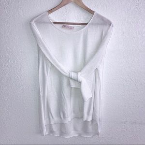 Philosophy White Woven Tunic | Knitwear Blouse Top